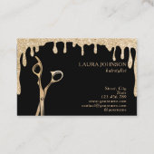 美容師滴下金ゴールドグリッター鋏 名刺 (裏面)