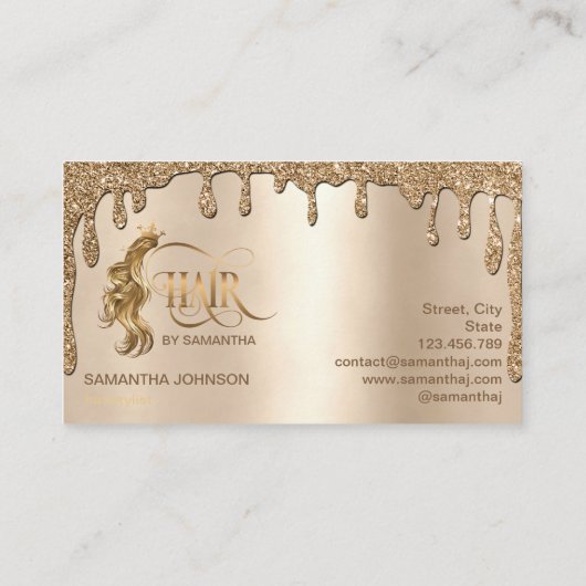 美容師滴下金ゴールド毛伸張 名刺 (裏面)