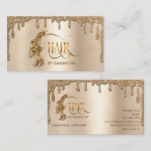 美容師滴下金ゴールド毛伸張 名刺 (正面/裏面)