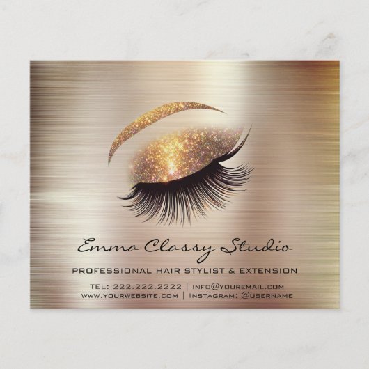 美容師爪、 ネイルスタイリスト価格表バラLash Brow チラシ (正面)