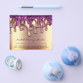 美容師爪、 ネイルスタイリスト金ゴールドパープルドリップスフライヤー チラシ (シングル)