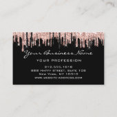 美容師爪、 ネイルメイクアップまつげバラブラック 名刺 (裏面)