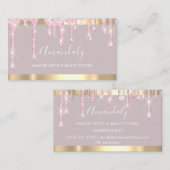 美容師爪、 ネイルラッシュメイクアップアーティストピンクドリップ 名刺 (正面/裏面)