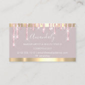 美容師爪、 ネイルラッシュメイクアップアーティストピンクドリップ 名刺 (裏面)