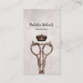 美容師王室のクラウン&シザーヴィンテージサロン 名刺 (正面)