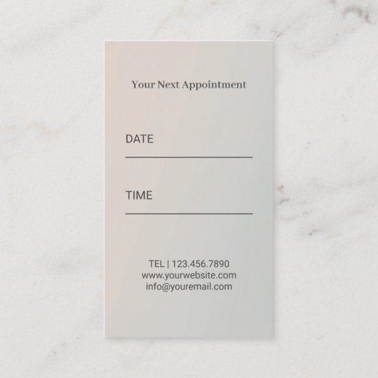 美容師王室のシザー美しいサロン銀 予約カード (裏面)