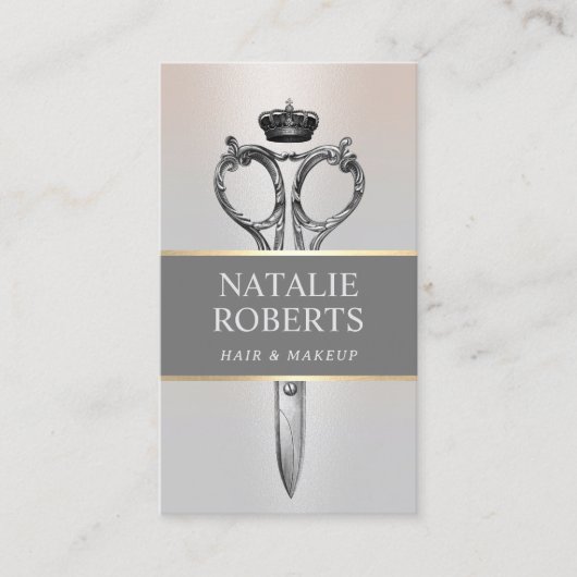 美容師王室のシザー美しいサロン銀 予約カード (正面)