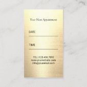 美容師王室の金ゴールドシザーネイビーブルーサロン 予約カード (裏面)