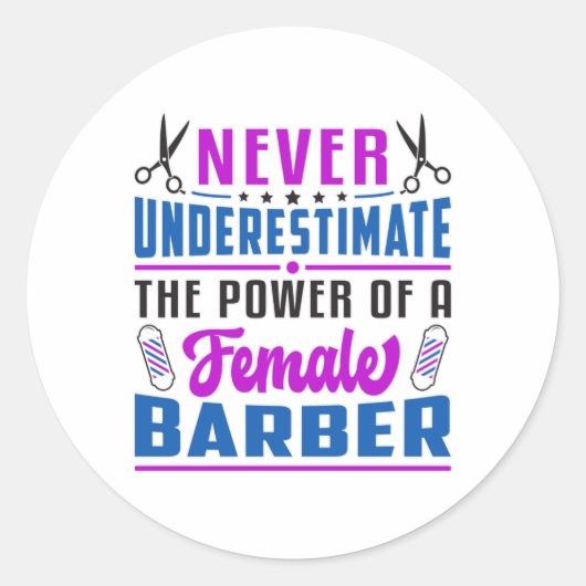 美容師理容師はさみ美容師ギフトアイディア ラウンドシール (正面)