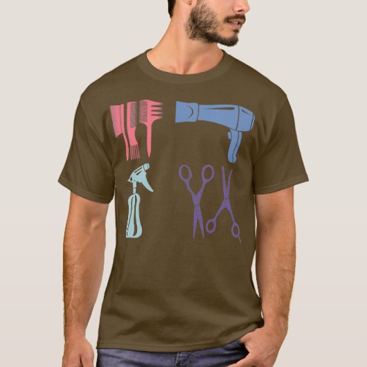 美容師理容師ギフトヘアサロン機器 Tシャツ (正面)