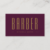 美容師理容師ショップブルゴーニュ&金ゴールド 名刺 (正面)