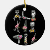 美容師理容師ツールフローラ セラミックオーナメント (正面)