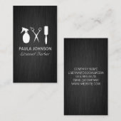 美容師理容師ツール |ダークメタリック 名刺 (正面/裏面)