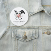 美容師理容師フローラはさみ美しいサロン 名札 (インサイチュ)