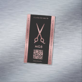 美容師理容師ブラックピンクロージョルハサミ マグネット名刺 (インサイチュ)