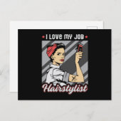 美容師理容師ヘアドレッサーシザーヘアーギフト ポストカード (正面/裏面)