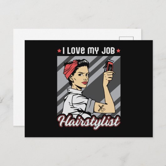 美容師理容師ヘアドレッサーシザーヘアーギフト ポストカード (正面/裏面)