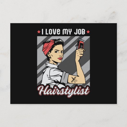 美容師理容師ヘアドレッサーシザーヘアーギフト ポストカード (正面)