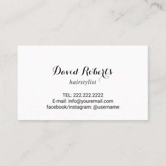 美容師理容師ポールタイポグラフィ美容師 名刺 (裏面)