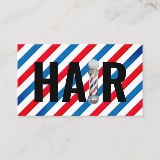 美容師理容師ポールタイポグラフィ美容師 名刺 (正面)