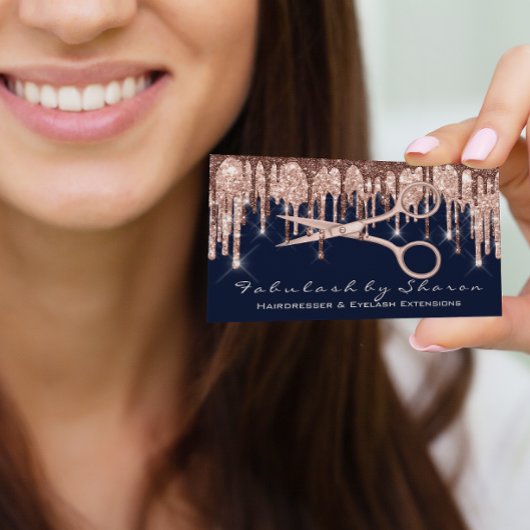 美容師理髪用鋏バラドリップスネイビー 名刺