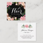 美容師理髪用鋏フローラ包装 スクエア名刺 (正面/裏面)