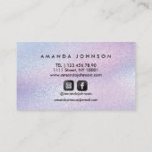 美容師用紫ホログラフィックフォイル美容師 名刺 (裏面)