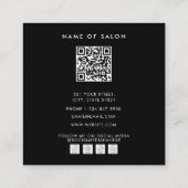 美容師白黒ボビーピン美容師 スクエア名刺 (裏面)