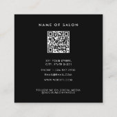 美容師白黒ボビーピン美容師 スクエア名刺 (裏面)
