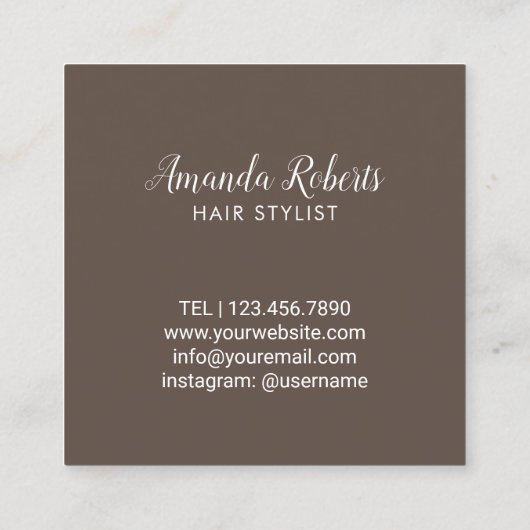 美容師素朴モノグラムシザーロゴ スクエア名刺 (裏面)