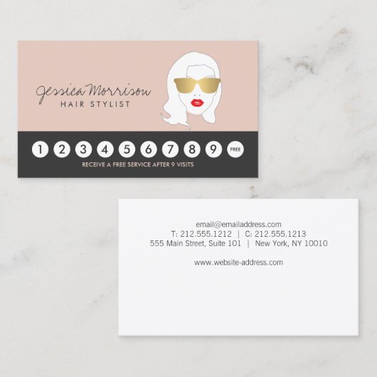 美容師美しいガールオンピーチIIロイヤリティカード ロイヤリティカード (正面/裏面)