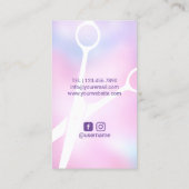 美容師美しいガールドリーミーピンクグラデーションサロン 名刺 (裏面)