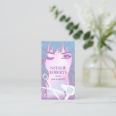 美容師美しいガールドリーミーピンクグラデーションサロン 名刺 (スタンド正面)