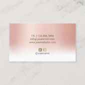 美容師美しいガールバラ金ゴールドパステルサロン 名刺 (裏面)