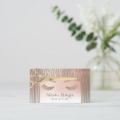 美容師美しいガールバラ金ゴールドパステルサロン 名刺 (スタンド正面)