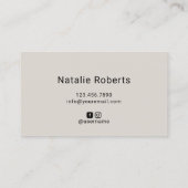 美容師美しいガールフォトベージュエレガントサロン 名刺 (裏面)