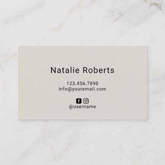 美容師美しいガールフォトベージュエレガントサロン 名刺 (裏面)