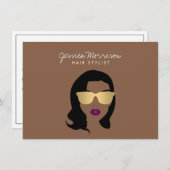 美容師美しいガールブラウンギフト証明書 (正面/裏面)