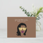 美容師美しいガールブラウンギフト証明書 (スタンド正面)