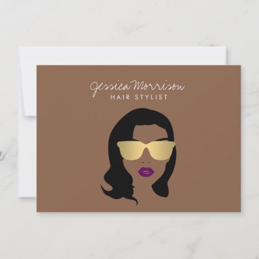 美容師美しいガールブラウンギフト証明書 (正面)