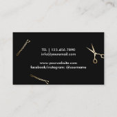 美容師美しいガールブラック&金ゴールドアポイントメント 予約カード (裏面)