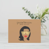 美容師美しいガールータン/ブラウンギフトカード (スタンド正面)