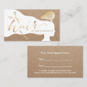 美容師美しいガール素朴サロンアポイントメント 予約カード (正面/裏面)