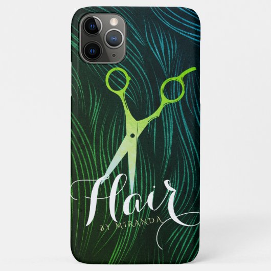 美容師美しいグリーン金ゴールド鋏 Case-Mate iPhoneケース (裏面)