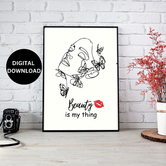 美容師美しいサロンウォールアートメイクアップアーティスト ポスター