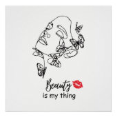 美容師美しいサロンウォールアートメイクアップアーティスト ポスター (正面)