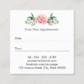 美容師美しいサロンシックフローラアポイントメント 予約カード (裏面)