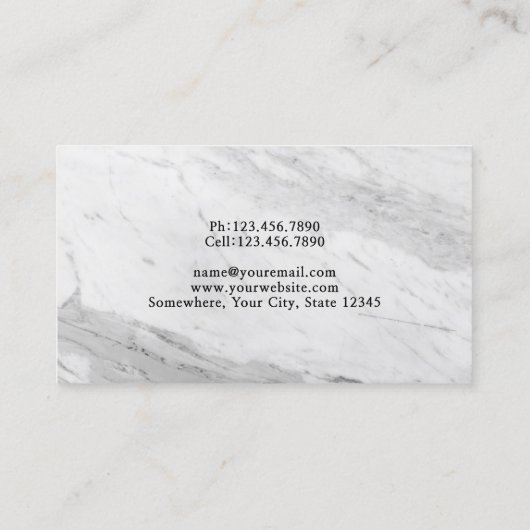 美容師美しいサロントレンディーホワイトマーブル 名刺 (裏面)