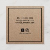 美容師美しいサロンミニマル素朴リストクラフト スクエア名刺 (裏面)