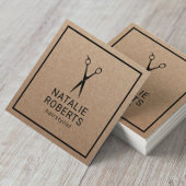 美容師美しいサロンミニマル素朴リストクラフト スクエア名刺